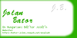 jolan bator business card